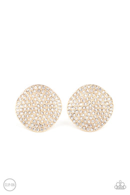 Lunch at the Louvre - Gold Clip-On Earrings