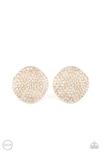 Lunch at the Louvre - Gold Clip-On Earrings