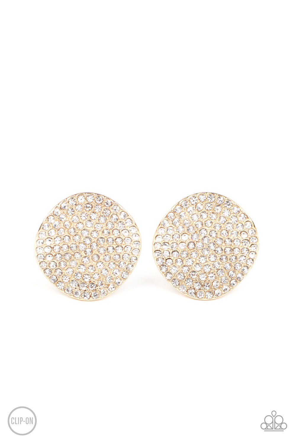 Lunch at the Louvre - Gold Clip-On Earrings