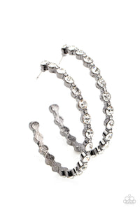 Royal Reveler - Black Gunmetal Hoop Earrings