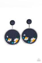 Load image into Gallery viewer, Embroidered Gardens - Blue Post Earrings