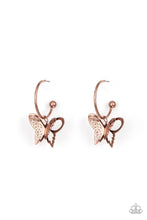 Load image into Gallery viewer, Butterfly Freestyle - Copper Hoop Earrings