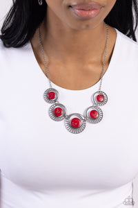 Elliptical Effervescence - Red Necklace