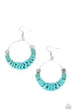 Load image into Gallery viewer, Capriciously Crimped - Blue Earrings