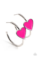 Load image into Gallery viewer, Kiss Up - Pink Hoop Earrings