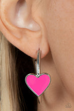 Load image into Gallery viewer, Kiss Up - Pink Hoop Earrings
