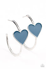 Load image into Gallery viewer, Kiss Up - Blue Hoop Earrings