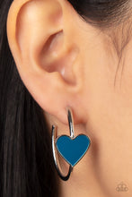 Load image into Gallery viewer, Kiss Up - Blue Hoop Earrings