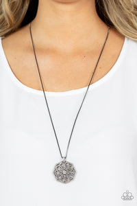 Botanical Bling - Black (Gunmetal) Necklace