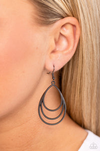 Trendy TIER-Drops - Black Gunmetal Earrings