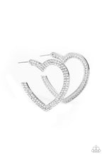 Load image into Gallery viewer, AMORE to Love - White Hoop Earrings