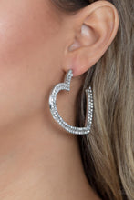 Load image into Gallery viewer, AMORE to Love - White Hoop Earrings