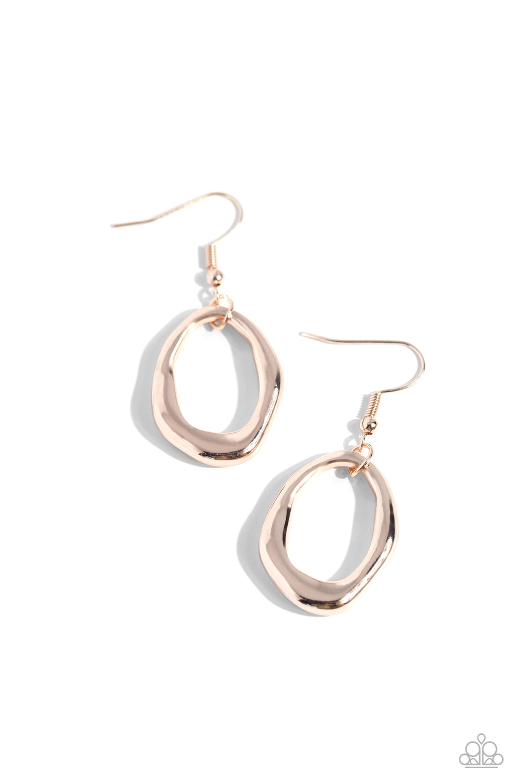 Asymmetrically Artisan - Rose Gold Earrings