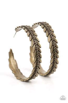 Flew The Nest - Brass Hoop Earrings
