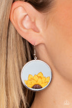 Load image into Gallery viewer, Sun-Kissed Sunflowers - Blue Earrings