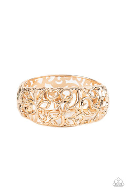 Courtyard Couture - Gold Hinged Bracelet