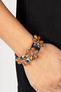 Desert Flower Patch - Brown Cuff Bracelet