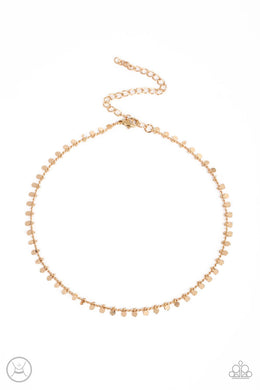 Spotlight Spunk - Gold Choker Necklace
