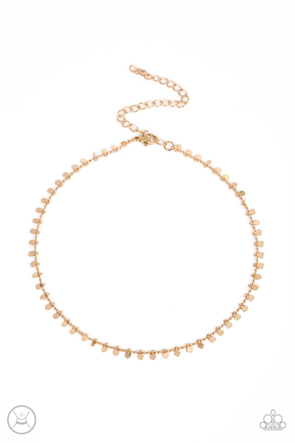 Spotlight Spunk - Gold Choker Necklace