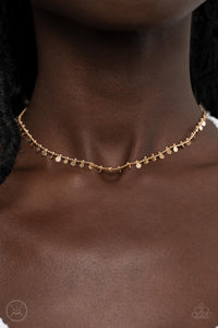 Spotlight Spunk - Gold Choker Necklace