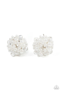 Bunches of Bubbly - White Post Earrings