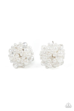 Bunches of Bubbly - White Earrings