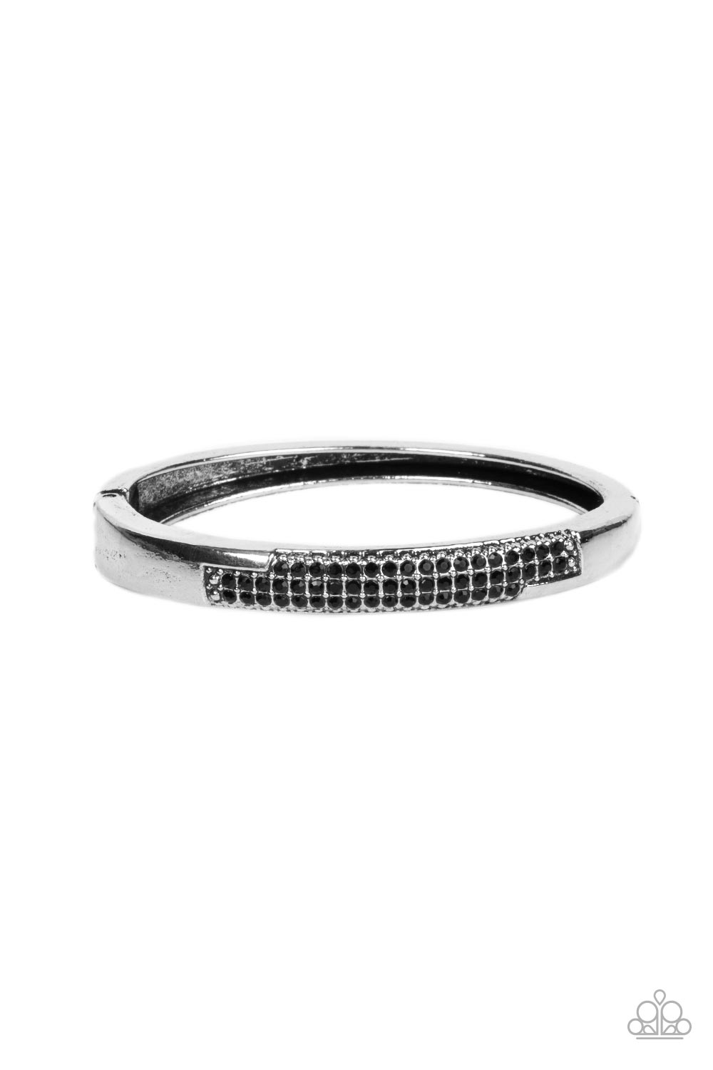 Chart-Topping Twinkle - Black Hinged Bracelet
