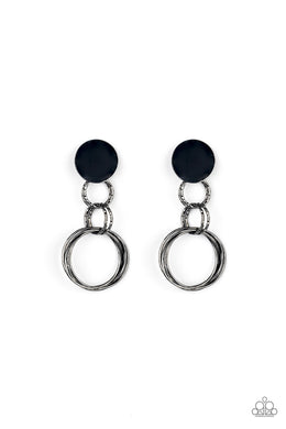 Industrialized Fashion - Black Gunmetal Post Earrings