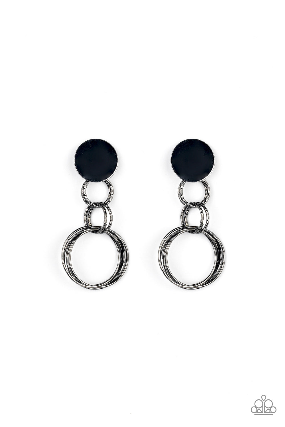 Industrialized Fashion - Black Gunmetal Post Earrings