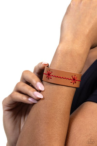 Cross-Stitched Gardens - Red Bracelet