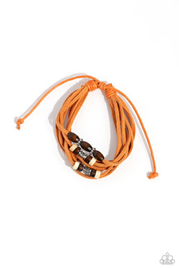 Have a WANDER-ful Day - Orange Sliding Knot Bracelet