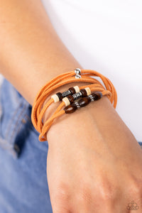 Have a WANDER-ful Day - Orange Sliding Knot Bracelet