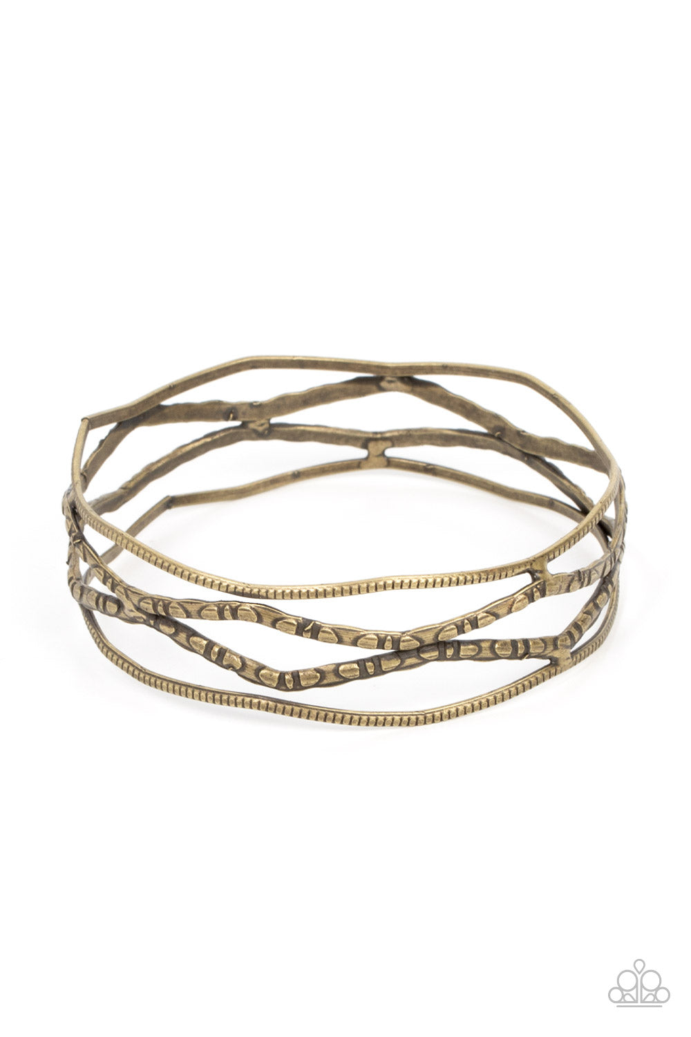 A Narrow ESCAPADE - Brass Bangle Bracelet