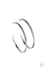Load image into Gallery viewer, Monochromatic Curves - Black Gunmetal Hoop Earrings