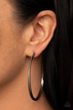 Load image into Gallery viewer, Monochromatic Curves - Black Gunmetal Hoop Earrings