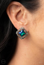 Load image into Gallery viewer, Cosmic Catwalk - Green Clip-On Earrings