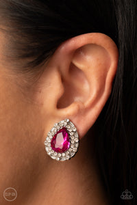 Haute Happy Hour - Pink Clip-On Earrings
