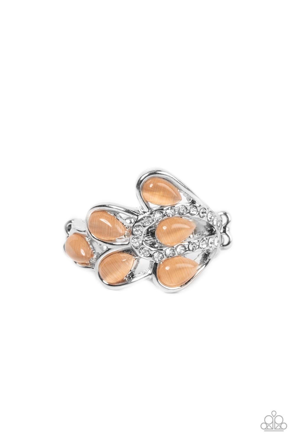 Cats Eye Cadence - Orange Dainty Ring