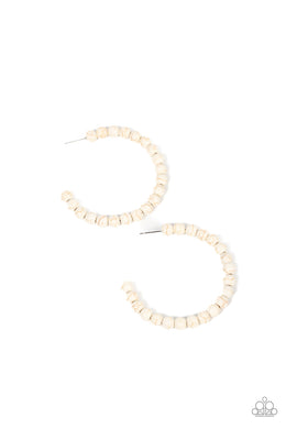 Rural Retrograde - White Hoop Earrings