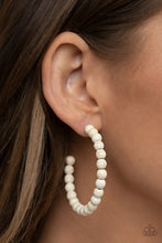 Load image into Gallery viewer, Rural Retrograde - White Hoop Earrings
