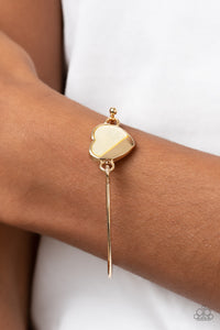 Hidden Intentions - Gold Hinged Bracelet