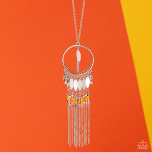 Dancing Dreamcatcher - Orange Necklace