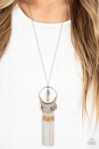 Dancing Dreamcatcher - Orange Necklace