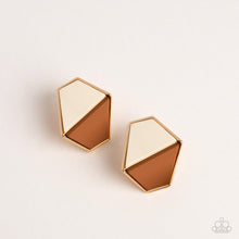 Load image into Gallery viewer, Generically Geometric - Brown Post Earrings