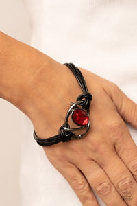 Keep Your Distance - Red (Gunmetal) Bracelet