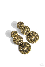 Load image into Gallery viewer, Triple Threat Texture - Brass Post Earrings