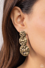 Load image into Gallery viewer, Triple Threat Texture - Brass Post Earrings