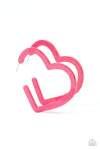 Load image into Gallery viewer, Heart-Throbbing Twinkle - Pink Hoop Earrings