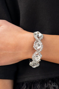 For the Win - White Hinged Bracelet