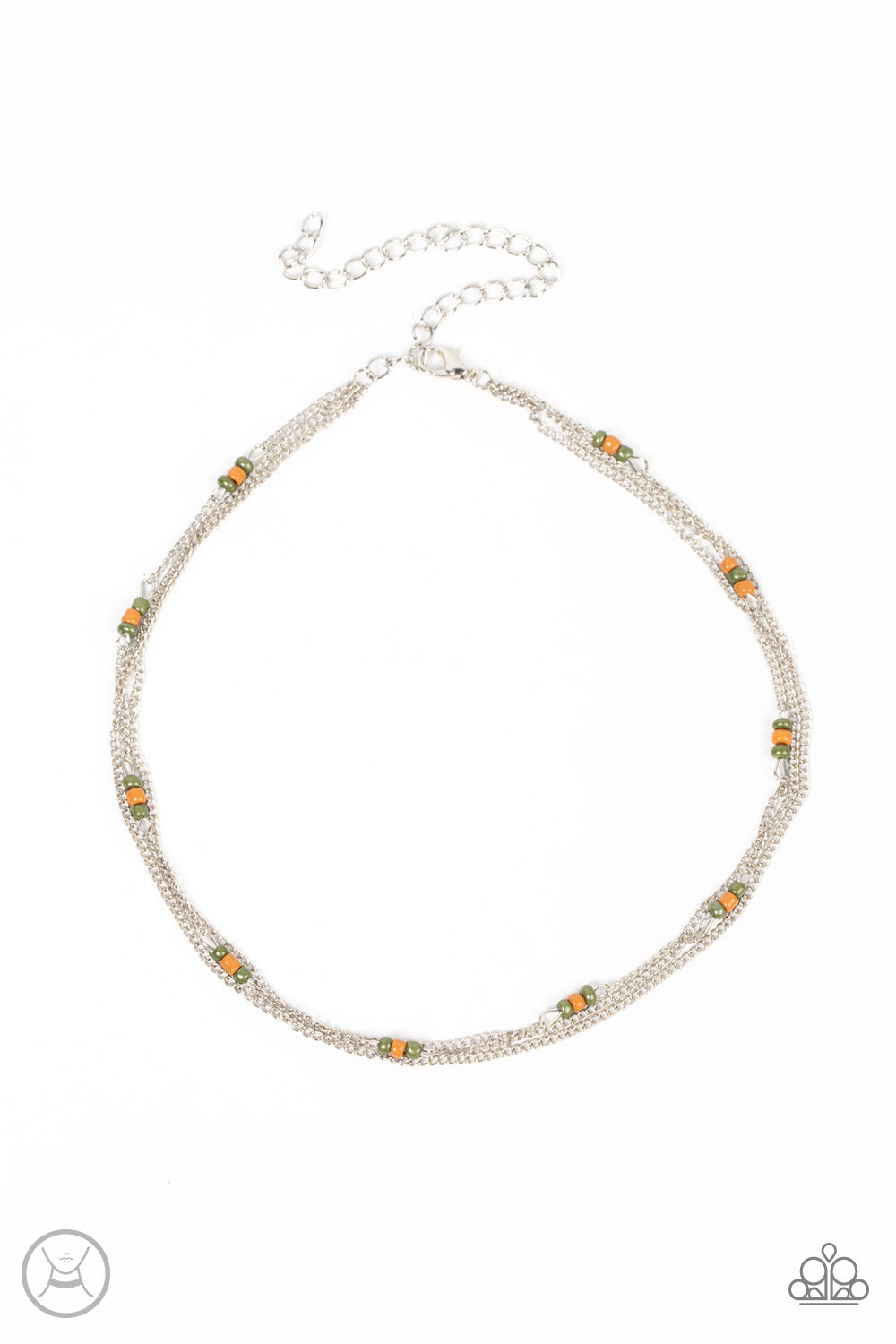 Bountifully Beaded - Green Choker Necklace